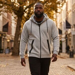 NWT Full Send Unisex Gray Fitness Track Full Zip Hoodie Jacket - Size Medium